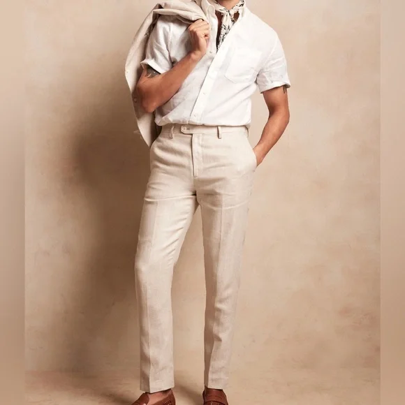 Banana Republic Milano Linen Suit Pants